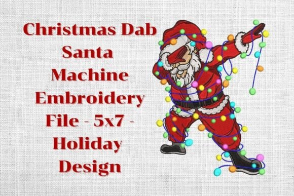 Christmas Dab Santa Machine Embroidery