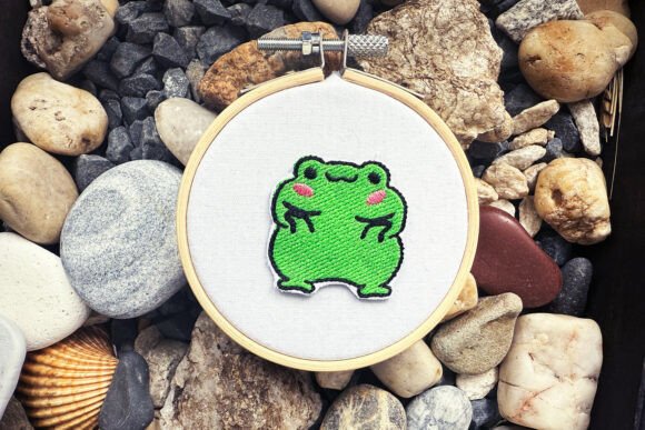 Chubby Frog Machine Embroidery Design