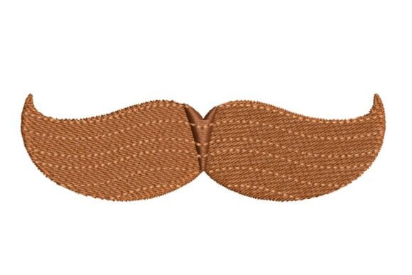 Classic Brown Moustache Embroidery Design