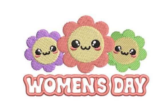 Cute Floral Women’s Day Embroidery Design