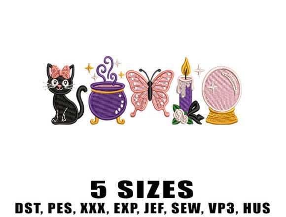 Cute Groovy Halloween Embroidery Design