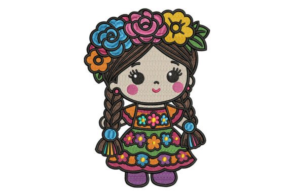 Cute Mexican Girl Embroidery