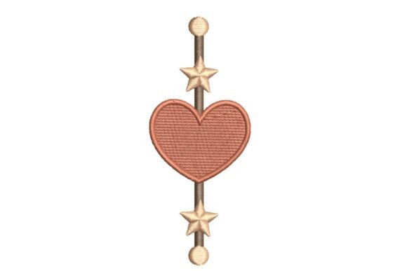 Dream Catcher Heart with Stars Embroidery Design
