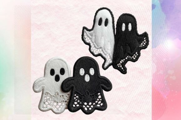 Embroidery Patch Style Ghost Clipart
