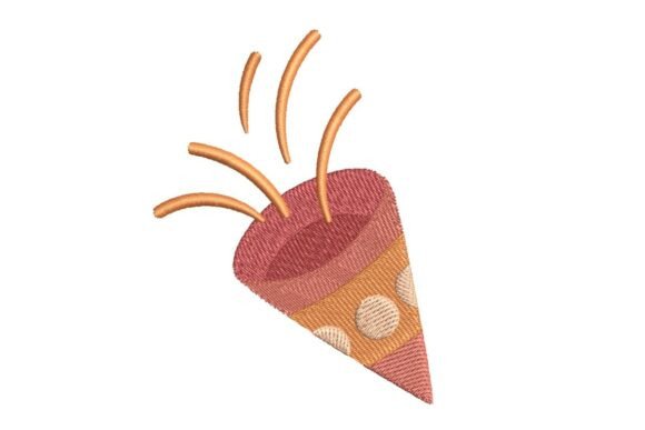 Festive Confetti Popping Party Poppers Embroidery Design