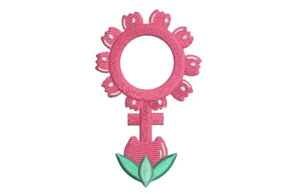 Floral Female Symbol Embroidery Design