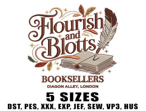 Flourish and Blotts Embroidery Designs