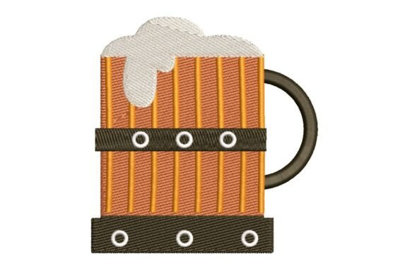 Foaming Wooden Beer Stein Embroidery Design