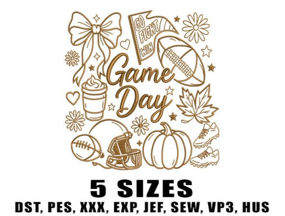 Football Season Embroidery Design