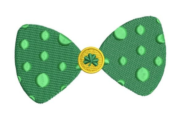 Lucky Polka Dot Bow Tie Embroidery