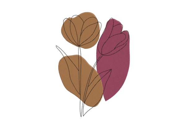Minimalist Flower Embroidery Design