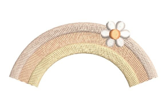 Pastel Rainbow Arch with Daisy Embroidery