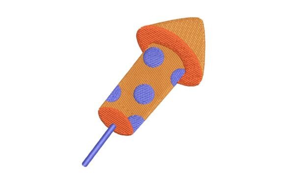 Playful Polka Dot Firework Rocket Embroidery Design