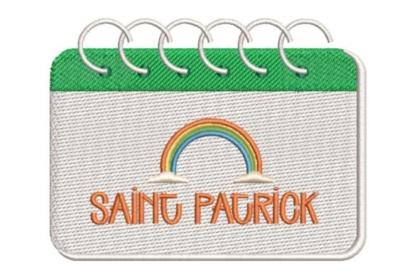 St. Patrick’s Day Rainbow Calendar Embroidery Design