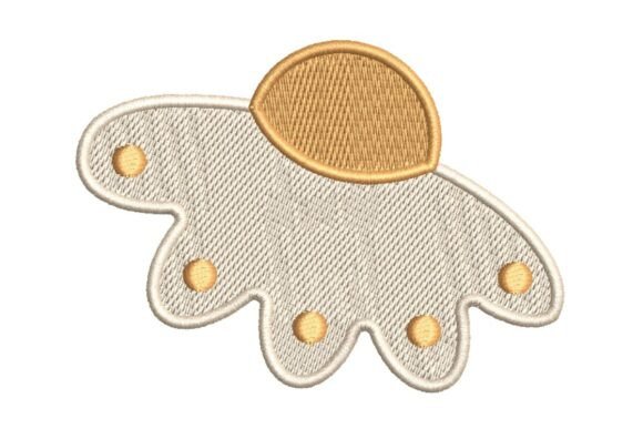 Stylized Flower or Cloud with Gold Accents