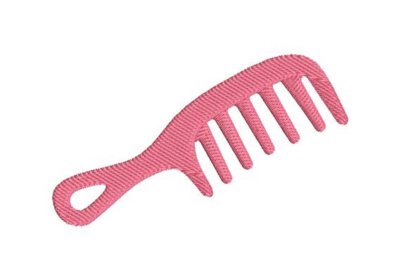 Stylized Hair Comb Embroidery Design