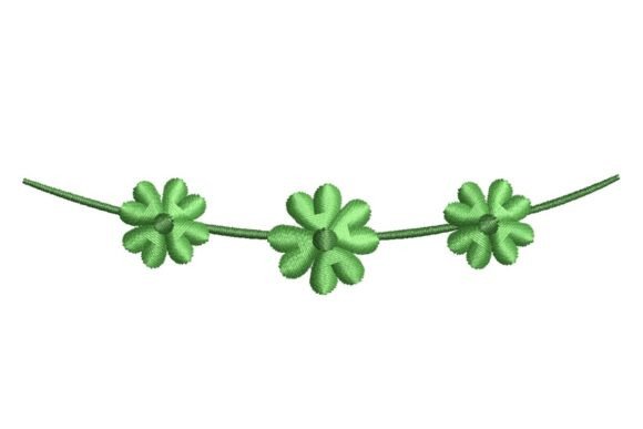 Trio of Green Clover Flowers on a Stem