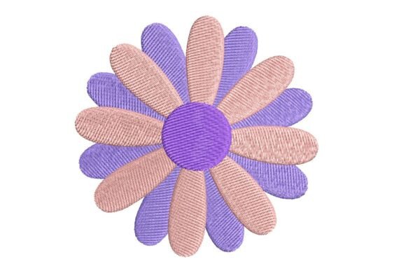 Two-Tone Pastel Daisy Embroidery Design