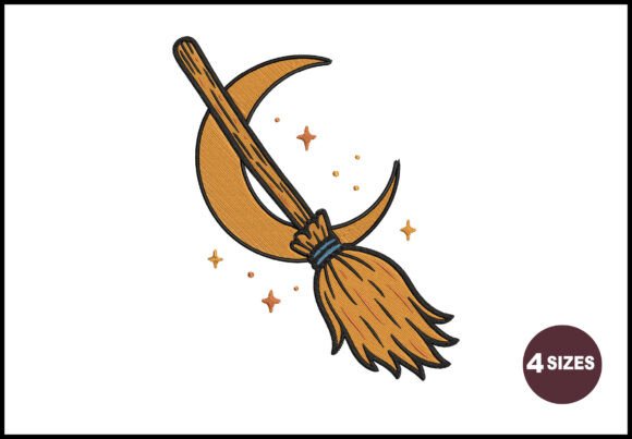 Witchy Moon Ride Embroidery