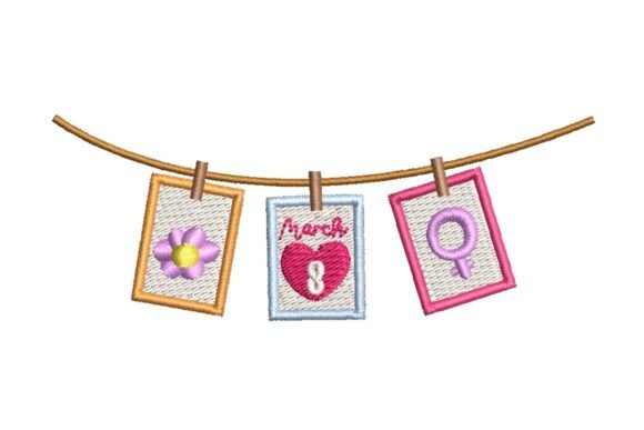 Women’s Day Clothesline Embroidery Design